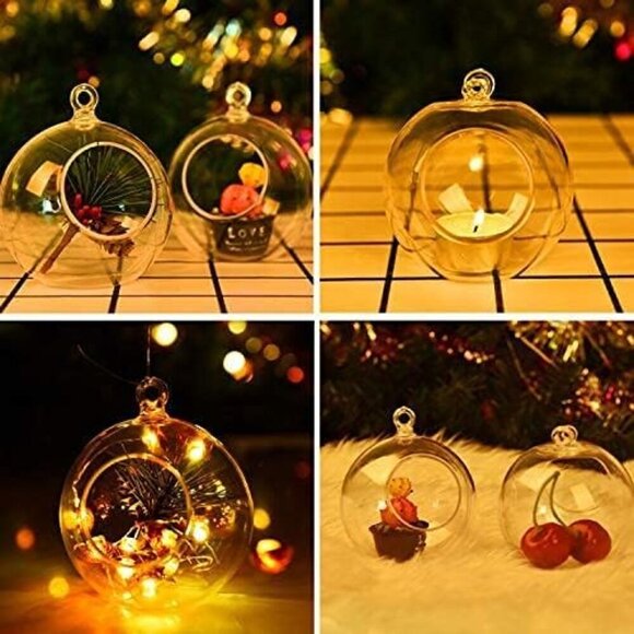 15 Pcs Hanging Candle Holder Clear Plastic Terrarium Globe Hanging Tea Lights Ca - Picture 3 of 7